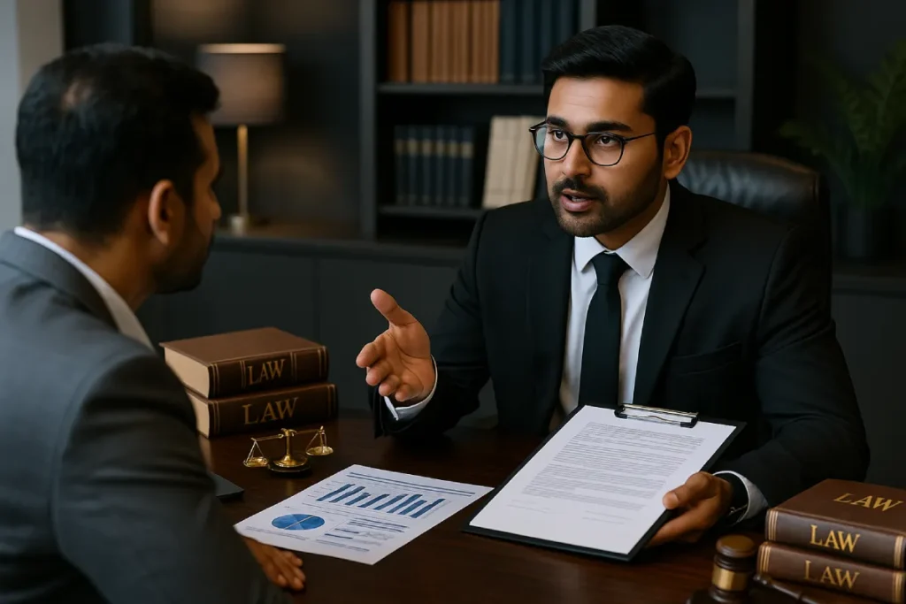 Criminal defense lawyers in Bangalore consulting on financial fraud and corruption cases.
